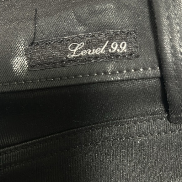 Level 99 Mid-Rise Black Coated Skinny Jeans - Picture 7 of 9